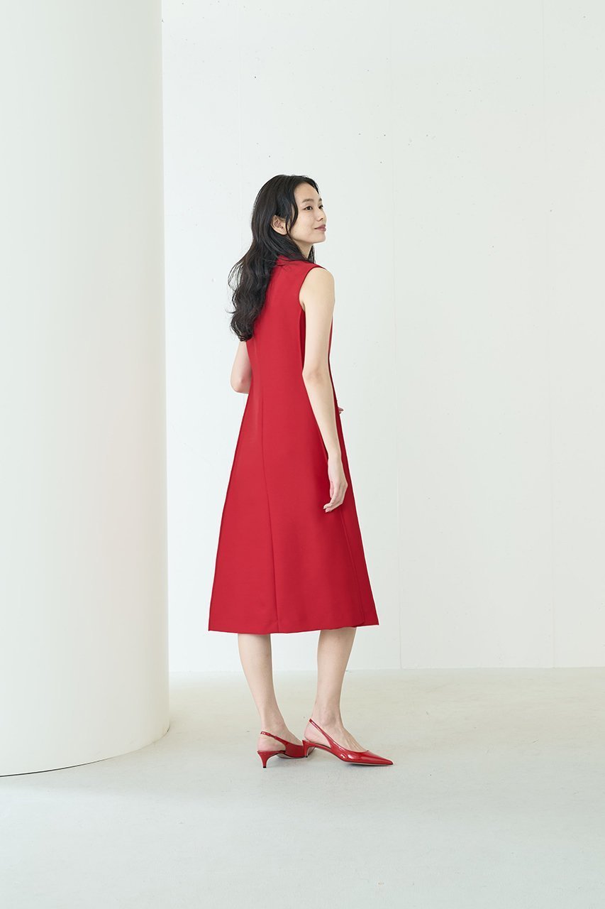 【ジェイドット/j.】の二重織り構築ワンピース 人気、トレンドファッション・服の通販 founy(ファニー) 　ファッション　Fashion　レディースファッション　Fashion for Women　ワンピース　Dresses　チュニック　Tunic Tops & Dresses　コンパクト　Compact, Small Size　シューズ　Shoes, Footwear　チュニック　Tunic, Long Top　ドット　Polka Dot, Dot Pattern　フィット　Fit, Slim Fit　フレア　Flare, Flared　プリーツ　Pleats, Pleated　other-8|ID: prp329100004137282 ipo3291000000032893147