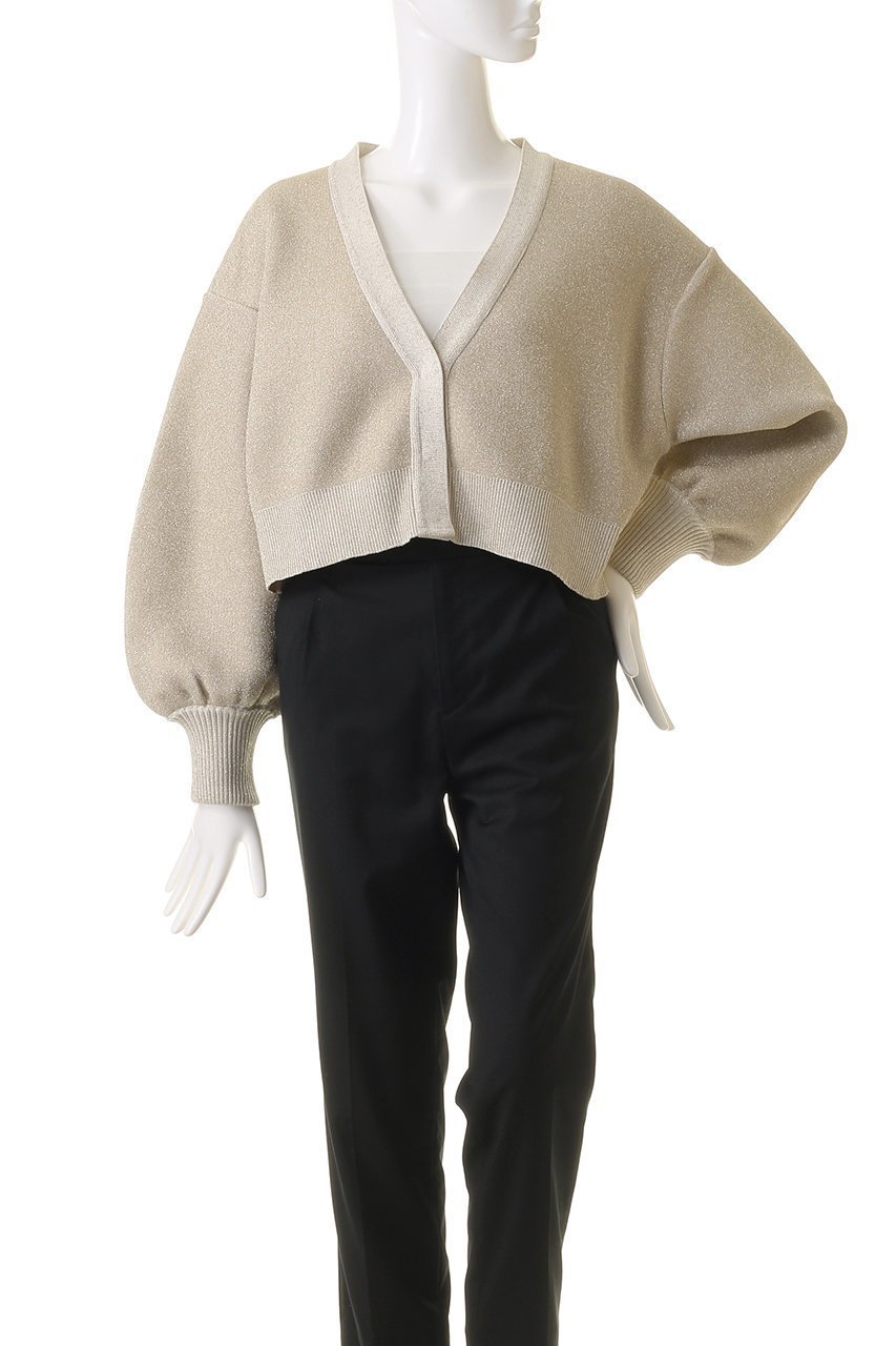 【ガリャルダガランテ/GALLARDAGALANTE】のラメカーディガン 人気、トレンドファッション・服の通販 founy(ファニー) 　ファッション　Fashion　レディースファッション　WOMEN　トップス・カットソー　Tops/Tshirt　ニット　Knit Tops　カーディガン　Cardigans　カーディガン　Cardigan　コンパクト　Compact　トレンド　Trend　ボトム　Bottom　ワイド　Wide　エレガント 上品　Elegant　other-2|ID: prp329100004137305 ipo3291000000031404889