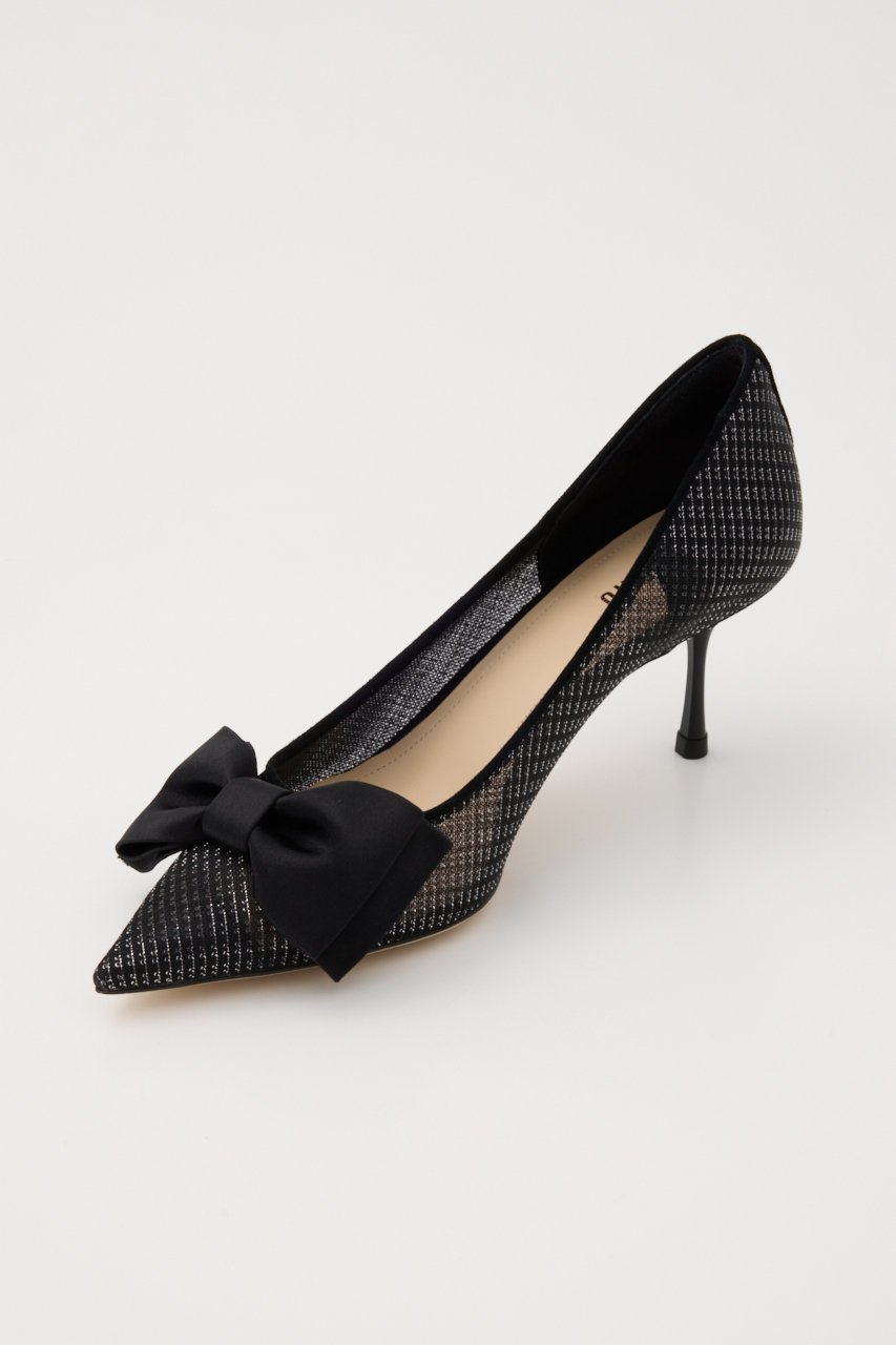 【スタッカート/STACCATO】のミラーリボンパンプス 人気、トレンドファッション・服の通販 founy(ファニー) 　ファッション　Fashion　レディースファッション　Fashion for Women　エレガント 上品　Elegant　サテン　Satin, Glossy Fabric　チェック　Check, Plaid, Tartan　メッシュ　Mesh, Net Fabric　リボン　Ribbon, Bow　other-8|ID: prp329100004137324 ipo3291000000034939885