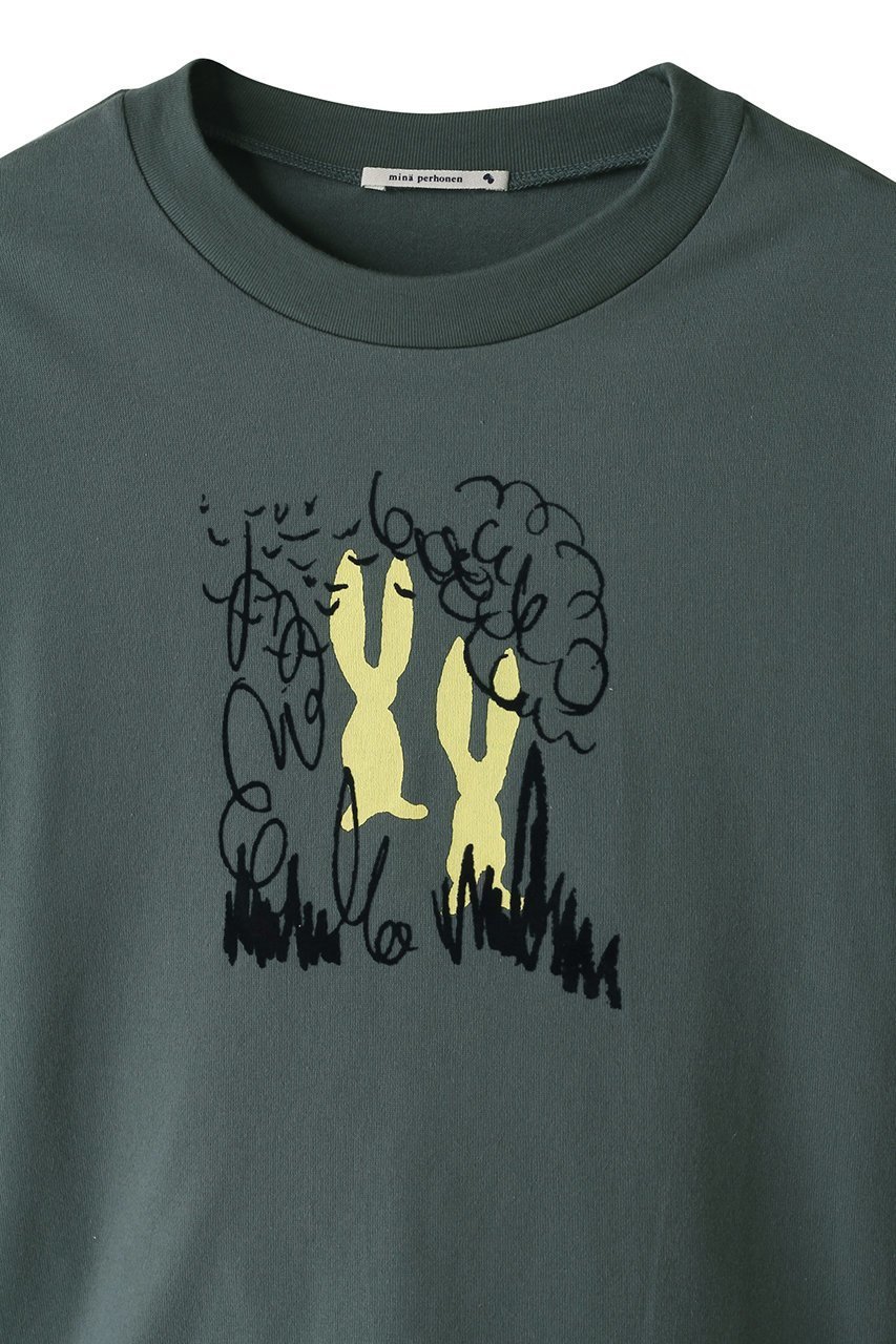 【ミナ ペルホネン/mina perhonen / KIDS】の【KIDS】cache-cache トップス グリーン 150/12Y 人気、トレンドファッション・服の通販 founy(ファニー) 　ファッション　Fashion　キッズファッション　Fashion for Kids　トップス・カットソー　Cut & Sew Tops　イラスト　Illustration　カットソー　Cut and Sewn Top　ハンド　Hand, Handmade　長袖　Long Sleeve, Full Sleeve　other-3|ID: prp329100004138439 ipo3291000000036192719
