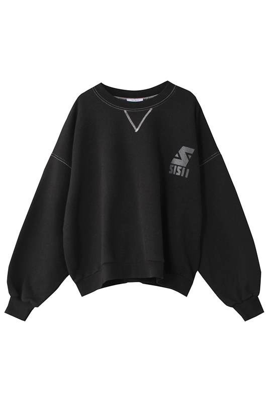 【シシ/sisii】の【UNISEX】【ELLESHOP限定】【sisii×HESTRADA Gee-Wiz】CROPPED P クルーネックスウェット インテリア・キッズ・メンズ・レディースファッション・服の通販 founy(ファニー) 　ファッション　Fashion　レディースファッション　WOMEN　トップス・カットソー　Tops/Tshirt　シャツ/ブラウス　Shirts/Blouses　パーカ　Sweats　ロング / Tシャツ　T-Shirts　スウェット　Sweat　カットソー　Cut and Sewn　ユニセックス　Unisex　NEW・新作・新着・新入荷　New Arrivals　ブラック|ID: prp329100004139461 ipo3291000000029115165