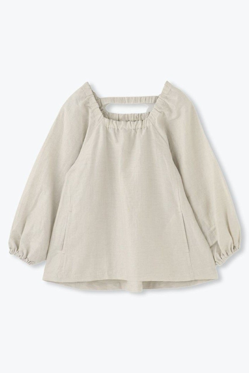 【レリル/lelill】の大人ギャザーブラウス インテリア・キッズ・メンズ・レディースファッション・服の通販 founy(ファニー) 　ファッション　Fashion　レディースファッション　Fashion for Women　トップス・カットソー　Cut & Sew Tops　シャツ・ブラウス・オフィスカジュアル　Elegant Blouses & Button-Ups　ギャザー　Gathered, Ruffled　スリーブ　Sleeve, Long Sleeve / Short Sleeve　フォルム　Silhouette, Form　ロング　Long, Long-Length　ベージュ|ID: prp329100004140396 ipo3291000000032847967