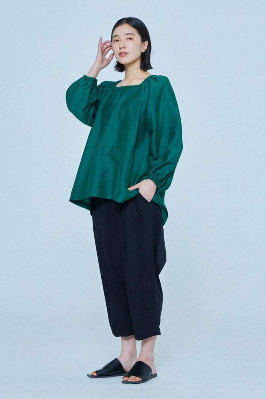 【レリル/lelill】の大人ギャザーブラウス 人気、トレンドファッション・服の通販 founy(ファニー) 　ファッション　Fashion　レディースファッション　Fashion for Women　トップス・カットソー　Cut & Sew Tops　シャツ・ブラウス・オフィスカジュアル　Elegant Blouses & Button-Ups　ギャザー　Gathered, Ruffled　スリーブ　Sleeve, Long Sleeve / Short Sleeve　フォルム　Silhouette, Form　ロング　Long, Long-Length　other-7|ID: prp329100004140396 ipo3291000000032848010