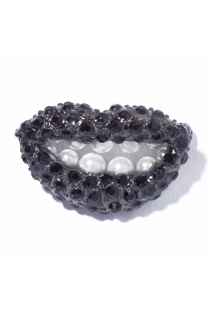 【イリスフォーセブン/IRIS 47】のlaugh ブローチ インテリア・キッズ・メンズ・レディースファッション・服の通販 founy(ファニー) 　ファッション　Fashion　レディースファッション　Fashion for Women　ジュエリー　Jewelry　おすすめ　Recommended / Our Picks　アクセサリー　Fashion Accessories　ガラス　Glass, Glassware　コレクション　Collection, Seasonal Line　パール　Pearl, Pearl Accent　ブローチ　Brooch, Pin Brooch　モチーフ　Motif, Design Theme　リップ　Lip, Lip Motif　ブラック|ID: prp329100004140411 ipo3291000000035659157