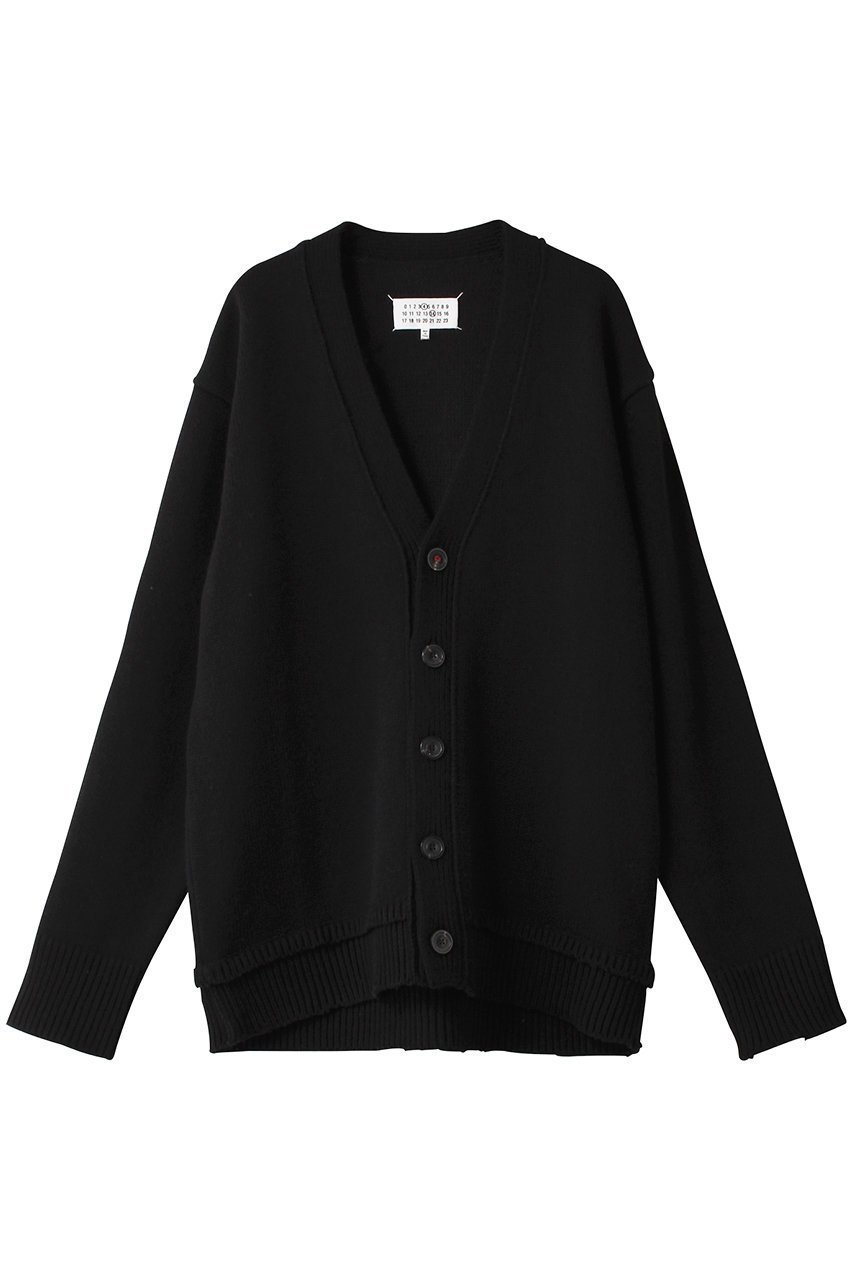 【メゾン マルジェラ/MAISON MARGIELA / MEN】の【MEN】Vネック ウールリネン カーディガン インテリア・キッズ・メンズ・レディースファッション・服の通販 founy(ファニー) 　ファッション　Fashion　メンズファッション　Fashion for Men　トップス・カットソー　Cut & Sew Tops　ニット・セーター / 定番トップス　Knit Tops & Sweaters　カーディガン / 羽織り　Cardigans　カーディガン　Cardigan, Knitwear　シンプル　Simple, Minimal　リネン　Linen, Linen Fabric　ブラック|ID: prp329100004140438 ipo3291000000032932327