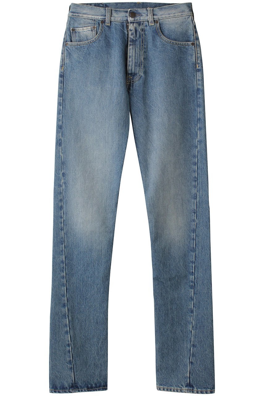 【メゾン マルジェラ/MAISON MARGIELA / MEN】の【MEN】5ポケット ターンアップ ストレートデニムパンツ インテリア・キッズ・メンズ・レディースファッション・服の通販 founy(ファニー) 　ファッション　Fashion　メンズファッション　Fashion for Men　ボトムス　Bottoms　デニムパンツ・ジーンズ　Denim Pants　ウォッシュ　Washed Finish　ストレート　Straight, Straight Cut　デニム　Denim, Jeans Material　ポケット　Pocket, Pocket Detail　ワイド　Wide, Wide Fit　ミディアムブルー|ID: prp329100004140439 ipo3291000000035532835