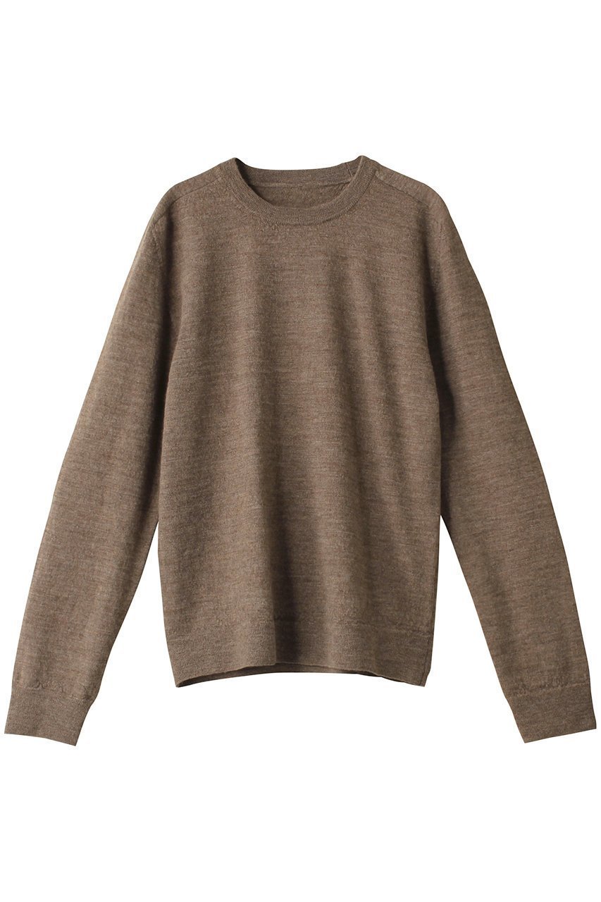 【メゾン マルジェラ/MAISON MARGIELA / MEN】の【MEN】エルボーパッチ クルーネック ウール セーター インテリア・キッズ・メンズ・レディースファッション・服の通販 founy(ファニー) 　ファッション　Fashion　メンズファッション　Fashion for Men　トップス・カットソー　Cut & Sew Tops　メンズシャツ　Shirts　スリーブ　Sleeve, Long Sleeve / Short Sleeve　セーター　Sweater, Knitwear　ロング　Long, Long-Length　定番　Standard, Basic Item　A/W・秋冬　Autumn/Winter　ウォルナット|ID: prp329100004140440 ipo3291000000035422280