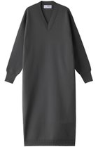 【スリー ドッツ/three dots】のスポンジーヤーン Vネックドレス チャコール|ID: prp329100004140469 ipo3291000000035737701
