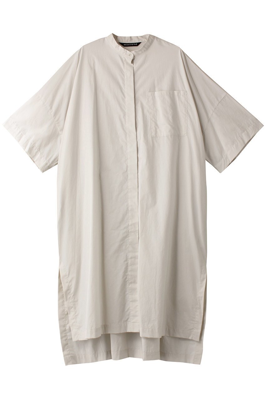 【ミズイロ インド/mizuiro ind】のstand collar hlf slv shirt OP ワンピース インテリア・キッズ・メンズ・レディースファッション・服の通販 founy(ファニー) 　ファッション　Fashion　レディースファッション　Fashion for Women　ワンピース　Dresses　チュニック　Tunic Tops & Dresses　スリット　Slit, Slit Detail　チュニック　Tunic, Long Top　ロング　Long, Long-Length　l.gray|ID: prp329100004141222 ipo3291000000032894999