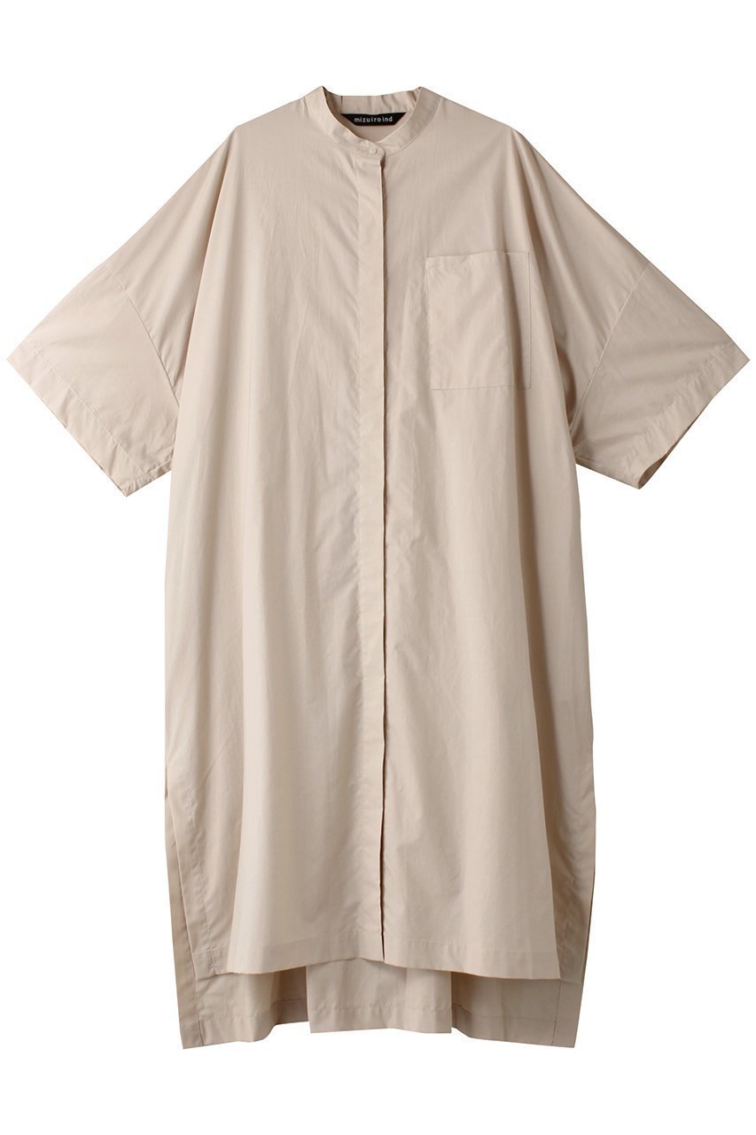 【ミズイロ インド/mizuiro ind】のstand collar hlf slv shirt OP ワンピース インテリア・キッズ・メンズ・レディースファッション・服の通販 founy(ファニー) 　ファッション　Fashion　レディースファッション　Fashion for Women　ワンピース　Dresses　チュニック　Tunic Tops & Dresses　スリット　Slit, Slit Detail　チュニック　Tunic, Long Top　ロング　Long, Long-Length　l.grayA|ID: prp329100004141222 ipo3291000000032895007