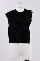 【エンフォルド/ENFOLD】のフリルニットベスト ブラック|ID: prp329100004141232 ipo3291000000036098455