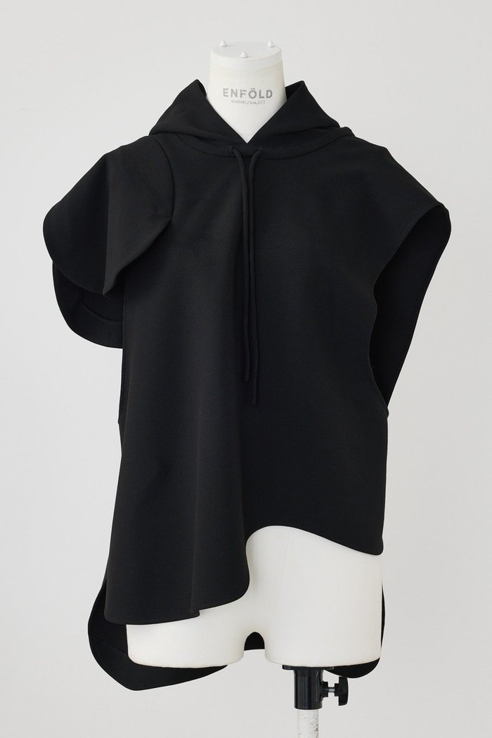 【エンフォルド/ENFOLD】のダブルクロス サークルスリーブフーディ P.O/プルオーバー インテリア・キッズ・メンズ・レディースファッション・服の通販 founy(ファニー) https://founy.com/ ファッション Fashion レディースファッション Fashion for Women トップス・カットソー Cut & Sew Tops シャツ・ブラウス・オフィスカジュアル Elegant Blouses & Button-Ups カジュアルプルオーバー・ニットトップス Pullovers & Knit Tops / Casual Pullovers ショート Short, Short Length スリーブ Sleeve, Long Sleeve / Short Sleeve ダブル Double, Double-Breasted ベスト Vest, Waistcoat リラックス Relax, Relaxed Fit |ID: prp329100004141236 ipo3291000000036221107