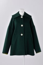 【エンフォルド/ENFOLD】のウールリバー フラットカラーショートコート 人気、トレンドファッション・服の通販 founy(ファニー) ファッション Fashion レディースファッション Fashion for Women アウター Coat / Outerwear Collection コート・ロングコート・ピーコート Long Coats, Peacoats & More オケージョン Occasion Wear クラシカル Classical, Vintage-Inspired ショート Short, Short Length パターン Pattern, Design Print フラット Flat, Flat Shoes ベーシック Basic, Essential エレガント 上品 Elegant thumbnail ダークグリーン|ID: prp329100004141239 ipo3291000000032945871