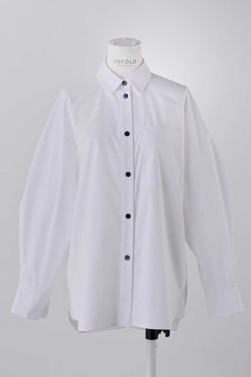 【エンフォルド/ENFOLD】のC/PEブロード 立体スリーブ SH/シャツ インテリア・キッズ・メンズ・レディースファッション・服の通販 founy(ファニー) 　ファッション　Fashion　レディースファッション　Fashion for Women　トップス・カットソー　Cut & Sew Tops　シャツ・ブラウス・オフィスカジュアル　Elegant Blouses & Button-Ups　ロングTシャツ・Tシャツ　Longline T-Shirts & Tees　カットソー・ベーシックTシャツ　Cut-and-Sewn Tops / Stretch Tees & Basics　スリーブ　Sleeve, Long Sleeve / Short Sleeve　フォルム　Silhouette, Form　ブロード　Broadcloth, Fine Cotton　ベスト　Vest, Waistcoat　ロング　Long, Long-Length　ホワイト|ID: prp329100004141244 ipo3291000000032897798