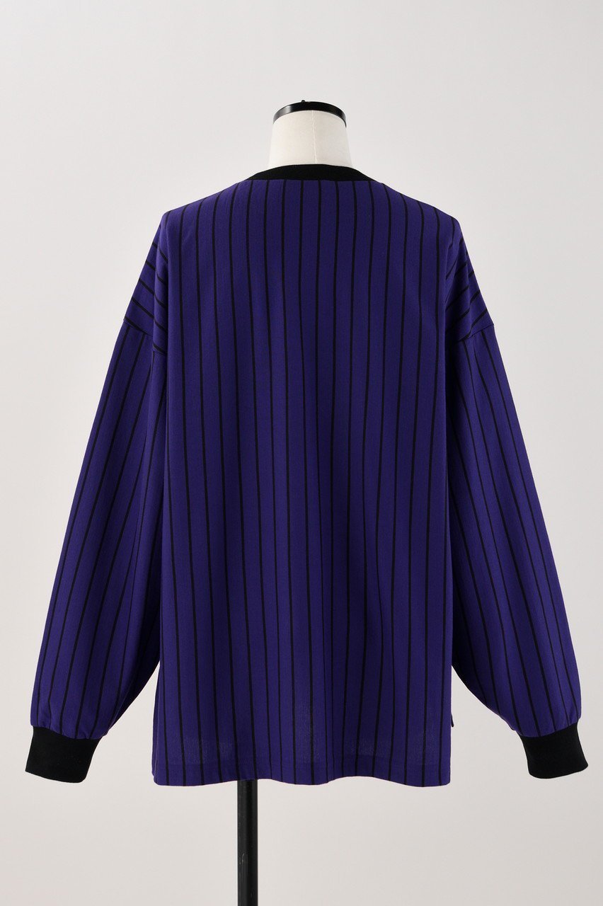 【ナゴンスタンス/nagonstans】のストライプ天竺 ロンT 人気、トレンドファッション・服の通販 founy(ファニー) 　ファッション　Fashion　レディースファッション　Fashion for Women　トップス・カットソー　Cut & Sew Tops　シャツ・ブラウス・オフィスカジュアル　Elegant Blouses & Button-Ups　ロングTシャツ・Tシャツ　Longline T-Shirts & Tees　カットソー・ベーシックTシャツ　Cut-and-Sewn Tops / Stretch Tees & Basics　シンプル　Simple, Minimal　ストライプ　Stripe, Striped Pattern　スリット　Slit, Slit Detail　スリーブ　Sleeve, Long Sleeve / Short Sleeve　ボックス　Boxy, Box Shape　ロング　Long, Long-Length　other-3|ID: prp329100004141245 ipo3291000000032896354