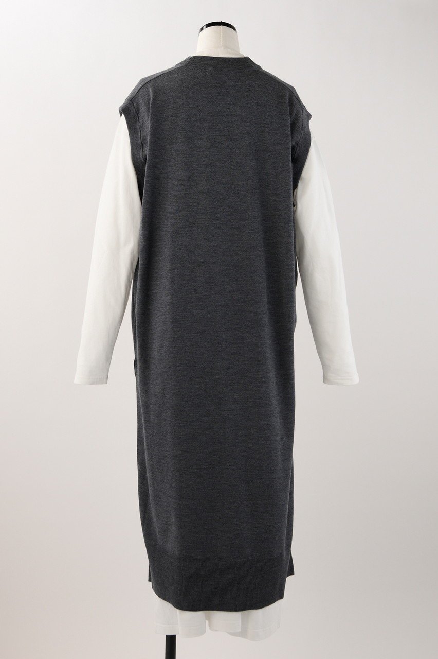 【ナゴンスタンス/nagonstans】のKnit×CUT DRS/ドレス・ワンピース 人気、トレンドファッション・服の通販 founy(ファニー) 　ファッション　Fashion　レディースファッション　Fashion for Women　ワンピース　Dresses　フォーマル・パーティードレス・結婚式用ドレス　Elegant & Casual Dresses　チュニック　Tunic Tops & Dresses　チュニック　Tunic, Long Top　ドレス　Dress, One-Piece　ドレープ　Drape, Draping Fabric　フレア　Flare, Flared　ベスト　Vest, Waistcoat　ロング　Long, Long-Length　other-3|ID: prp329100004141248 ipo3291000000032891937