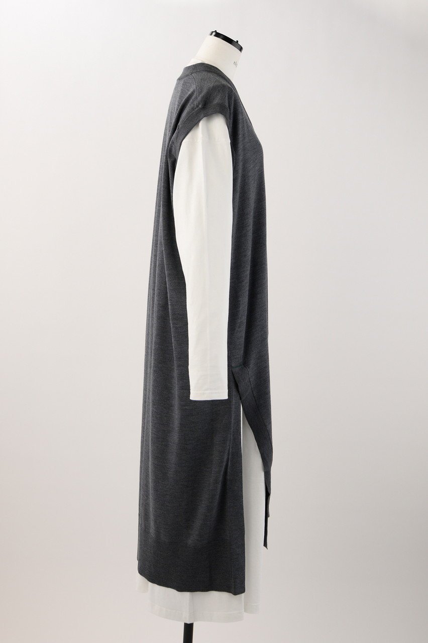 【ナゴンスタンス/nagonstans】のKnit×CUT DRS/ドレス・ワンピース 人気、トレンドファッション・服の通販 founy(ファニー) 　ファッション　Fashion　レディースファッション　Fashion for Women　ワンピース　Dresses　フォーマル・パーティードレス・結婚式用ドレス　Elegant & Casual Dresses　チュニック　Tunic Tops & Dresses　チュニック　Tunic, Long Top　ドレス　Dress, One-Piece　ドレープ　Drape, Draping Fabric　フレア　Flare, Flared　ベスト　Vest, Waistcoat　ロング　Long, Long-Length　other-4|ID: prp329100004141248 ipo3291000000032891940