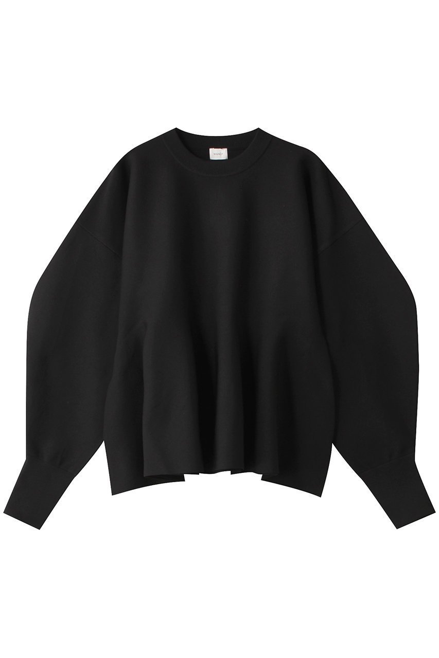 【マノフ/MANOF】のFLARE KNIT TOPS ニット/セーター インテリア・キッズ・メンズ・レディースファッション・服の通販 founy(ファニー) 　ファッション　Fashion　レディースファッション　WOMEN　トップス・カットソー　Tops/Tshirt　ニット　Knit Tops　プルオーバー　Pullover　エレガント 上品　Elegant　カットソー　Cut And Sew　シンプル　Simple　セーター　Sweater　デニム　Denim　ファブリック　Fabric　フレア　Flare　NEW・新作・新着・新入荷　New Arrivals　BLACK|ID: prp329100004141261 ipo3291000000028425196