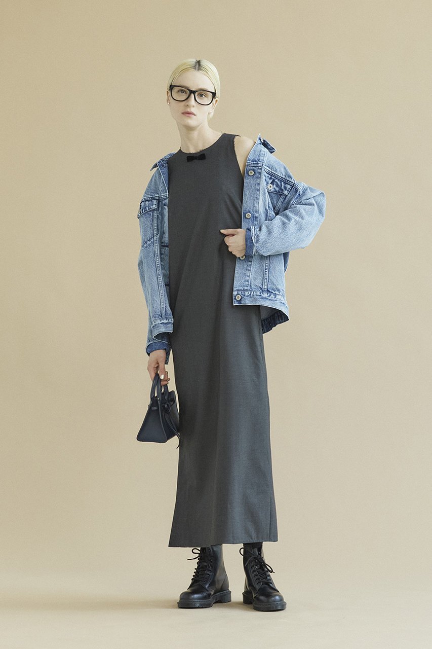【サードマガジン/THIRD MAGAZINE】のTHIRD MAGAZINE×mikomori アメスリウールリボンワンピース 人気、トレンドファッション・服の通販 founy(ファニー) 　ファッション　Fashion　レディースファッション　Fashion for Women　ワンピース　Dresses　チュニック　Tunic Tops & Dresses　アメリカン　American Style　カッティング　Cutting Detail　スリーブ　Sleeve, Long Sleeve / Short Sleeve　チュニック　Tunic, Long Top　ベルベット　Velvet, Velvety　リボン　Ribbon, Bow　ロング　Long, Long-Length　エレガント 上品　Elegant　other-8|ID: prp329100004141294 ipo3291000000032868884