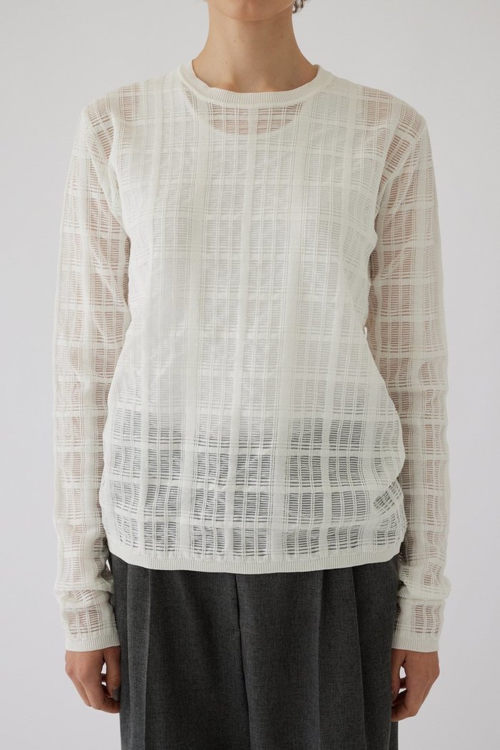 【リムアーク/RIM.ARK】のSheer check knit tops/ニット インテリア・キッズ・メンズ・レディースファッション・服の通販 founy(ファニー) https://founy.com/ ファッション Fashion レディースファッション WOMEN トップス・カットソー Tops/Tshirt ニット Knit Tops プルオーバー Pullover バランス Balance 冬 Winter 夏 Summer |ID: prp329100004142475 ipo3291000000028445590