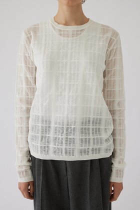 【リムアーク/RIM.ARK】のSheer check knit tops/ニット 人気、トレンドファッション・服の通販 founy(ファニー) ファッション Fashion レディースファッション WOMEN トップス・カットソー Tops/Tshirt ニット Knit Tops プルオーバー Pullover バランス Balance 冬 Winter 夏 Summer |ID:prp329100004142475