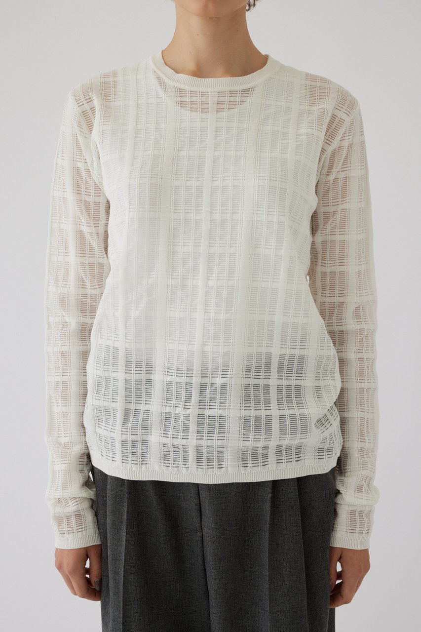 【リムアーク/RIM.ARK】の【9/18 10:00販売開始】Sheer check knit tops/ニット 人気、トレンドファッション・服の通販 founy(ファニー) 　ファッション　Fashion　レディースファッション　WOMEN　トップス・カットソー　Tops/Tshirt　ニット　Knit Tops　プルオーバー　Pullover　バランス　Balance　冬　Winter　夏　Summer　NEW・新作・新着・新入荷　New Arrivals　 other-1|ID: prp329100004142475 ipo3291000000028445590