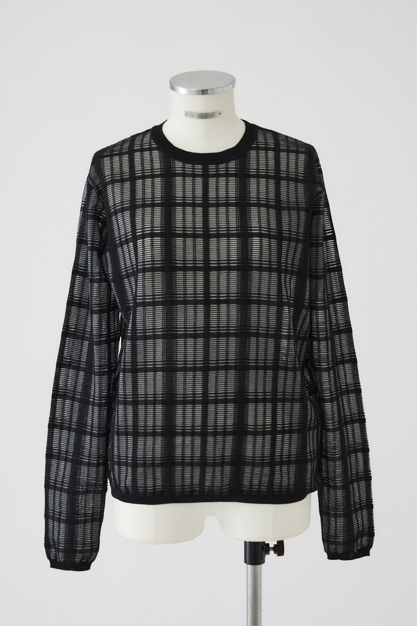 【リムアーク/RIM.ARK】の【9/18 10:00販売開始】Sheer check knit tops/ニット インテリア・キッズ・メンズ・レディースファッション・服の通販 founy(ファニー) 　ファッション　Fashion　レディースファッション　WOMEN　トップス・カットソー　Tops/Tshirt　ニット　Knit Tops　プルオーバー　Pullover　バランス　Balance　冬　Winter　夏　Summer　NEW・新作・新着・新入荷　New Arrivals　ブラック|ID: prp329100004142475 ipo3291000000028445592