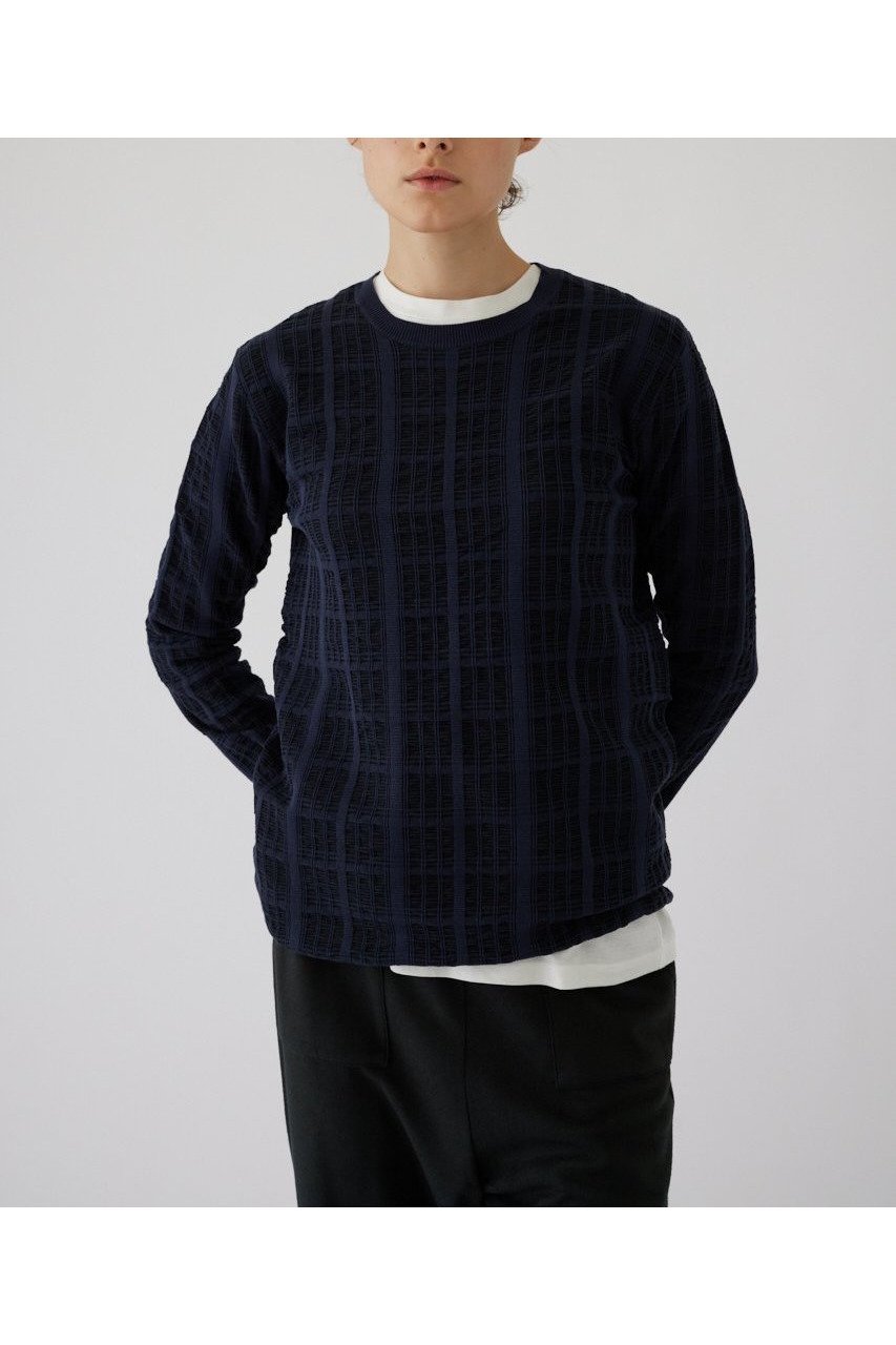 【リムアーク/RIM.ARK】の【9/18 10:00販売開始】Sheer check knit tops/ニット インテリア・キッズ・メンズ・レディースファッション・服の通販 founy(ファニー) 　ファッション　Fashion　レディースファッション　WOMEN　トップス・カットソー　Tops/Tshirt　ニット　Knit Tops　プルオーバー　Pullover　バランス　Balance　冬　Winter　夏　Summer　NEW・新作・新着・新入荷　New Arrivals　ネイビー|ID: prp329100004142475 ipo3291000000028445593