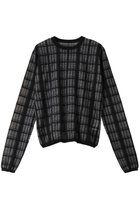 【リムアーク/RIM.ARK】のSheer check knit tops/ニット ブラック|ID: prp329100004142475 ipo3291000000032377179
