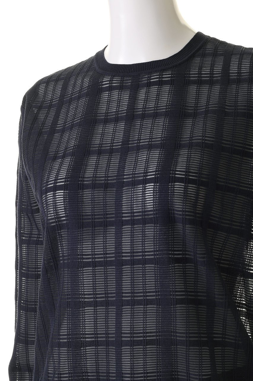 【リムアーク/RIM.ARK】のSheer check knit tops/ニット 人気、トレンドファッション・服の通販 founy(ファニー) 　ファッション　Fashion　レディースファッション　WOMEN　トップス・カットソー　Tops/Tshirt　ニット　Knit Tops　プルオーバー　Pullover　バランス　Balance　冬　Winter　夏　Summer　other-5|ID: prp329100004142475 ipo3291000000032377184