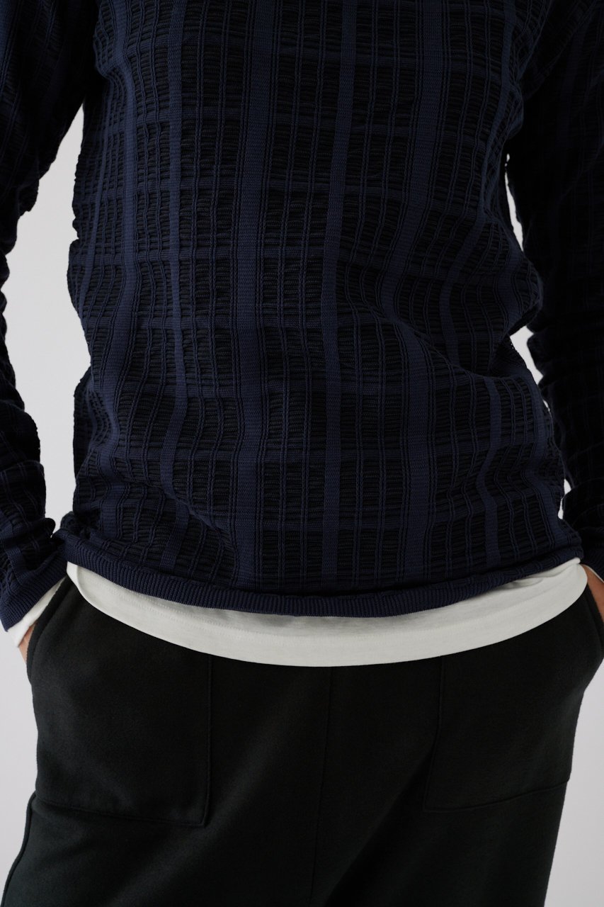 【リムアーク/RIM.ARK】のSheer check knit tops/ニット 人気、トレンドファッション・服の通販 founy(ファニー) 　ファッション　Fashion　レディースファッション　WOMEN　トップス・カットソー　Tops/Tshirt　ニット　Knit Tops　プルオーバー　Pullover　バランス　Balance　冬　Winter　夏　Summer　other-6|ID: prp329100004142475 ipo3291000000032377185
