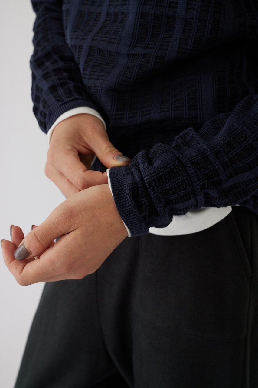 【リムアーク/RIM.ARK】のSheer check knit tops/ニット 人気、トレンドファッション・服の通販 founy(ファニー) 　ファッション　Fashion　レディースファッション　WOMEN　トップス・カットソー　Tops/Tshirt　ニット　Knit Tops　プルオーバー　Pullover　バランス　Balance　冬　Winter　夏　Summer　other-7|ID: prp329100004142475 ipo3291000000032377187