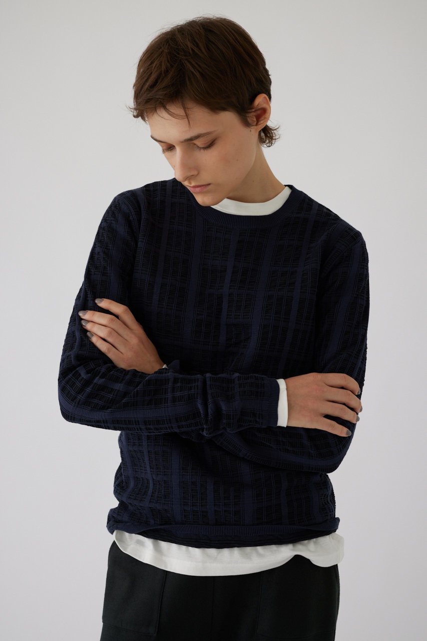 【リムアーク/RIM.ARK】のSheer check knit tops/ニット 人気、トレンドファッション・服の通販 founy(ファニー) 　ファッション　Fashion　レディースファッション　WOMEN　トップス・カットソー　Tops/Tshirt　ニット　Knit Tops　プルオーバー　Pullover　バランス　Balance　冬　Winter　夏　Summer　other-8|ID: prp329100004142475 ipo3291000000032377188