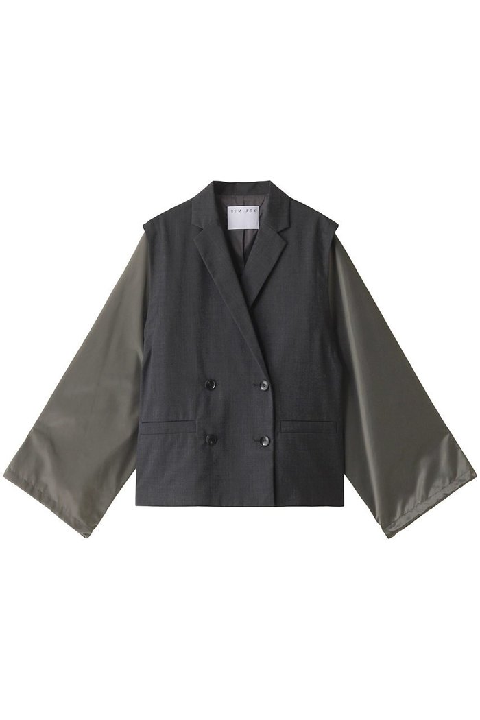 【リムアーク/RIM.ARK】のCombination w-breasted JK/ジャケット インテリア・キッズ・メンズ・レディースファッション・服の通販 founy(ファニー) https://founy.com/ ファッション Fashion レディースファッション Fashion for Women アウター Coat / Outerwear Collection レディースジャケット・軽アウター Jackets ジャケット Jacket, Outerwear ストライプ Stripe, Striped Pattern スリーブ Sleeve, Long Sleeve / Short Sleeve スーツ Suit, Formalwear ドッキング Docking, Mixed Material マニッシュ Mannish, Boyish ミリタリー Military, Army Style 無地 Plain, Solid Color |ID: prp329100004142477 ipo3291000000032925840