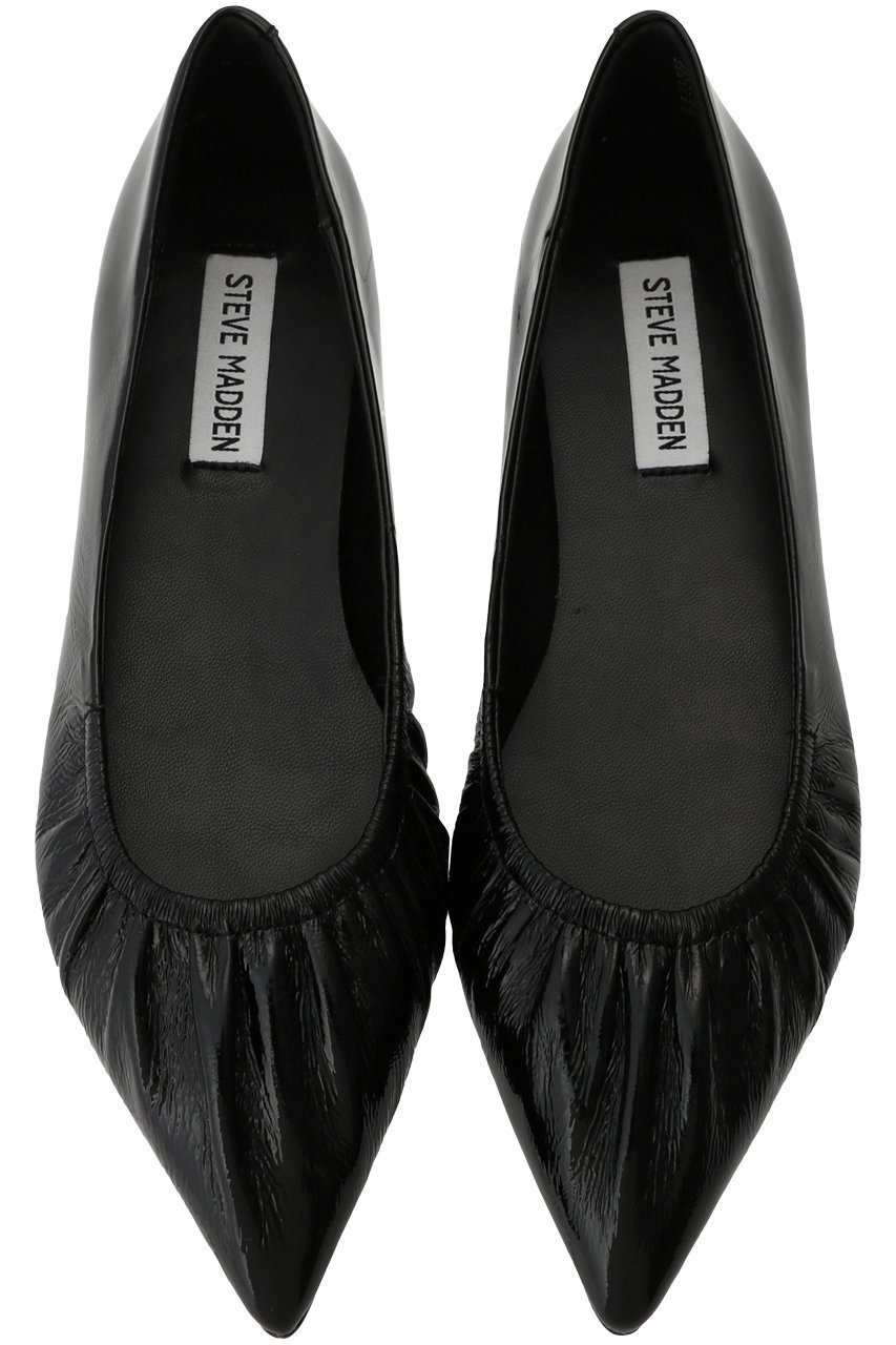 【スティーブマデン/STEVE MADDEN】のLISTED ポインテッドギャザーパンプス インテリア・キッズ・メンズ・レディースファッション・服の通販 founy(ファニー) 　ファッション　Fashion　レディースファッション　Fashion for Women　ギャザー　Gathered, Ruffled　スタイリッシュ　Stylish, Fashionable　フラット　Flat, Flat Shoes　定番　Standard, Basic Item　A/W・秋冬　Autumn/Winter　ブラックレザー|ID: prp329100004142506 ipo3291000000032871811