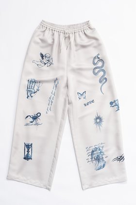 【プランク プロジェクト/PRANK PROJECT】のTATOOプリントパンツ/TATOO Printed Pants 人気、トレンドファッション・服の通販 founy(ファニー) ファッション Fashion レディースファッション WOMEN パンツ Pants サテン Satin ダブル Double プリント Print モチーフ Motif リラックス Relax ヴィンテージ Vintage NEW・新作・新着・新入荷 New Arrivals |ID:prp329100004142549