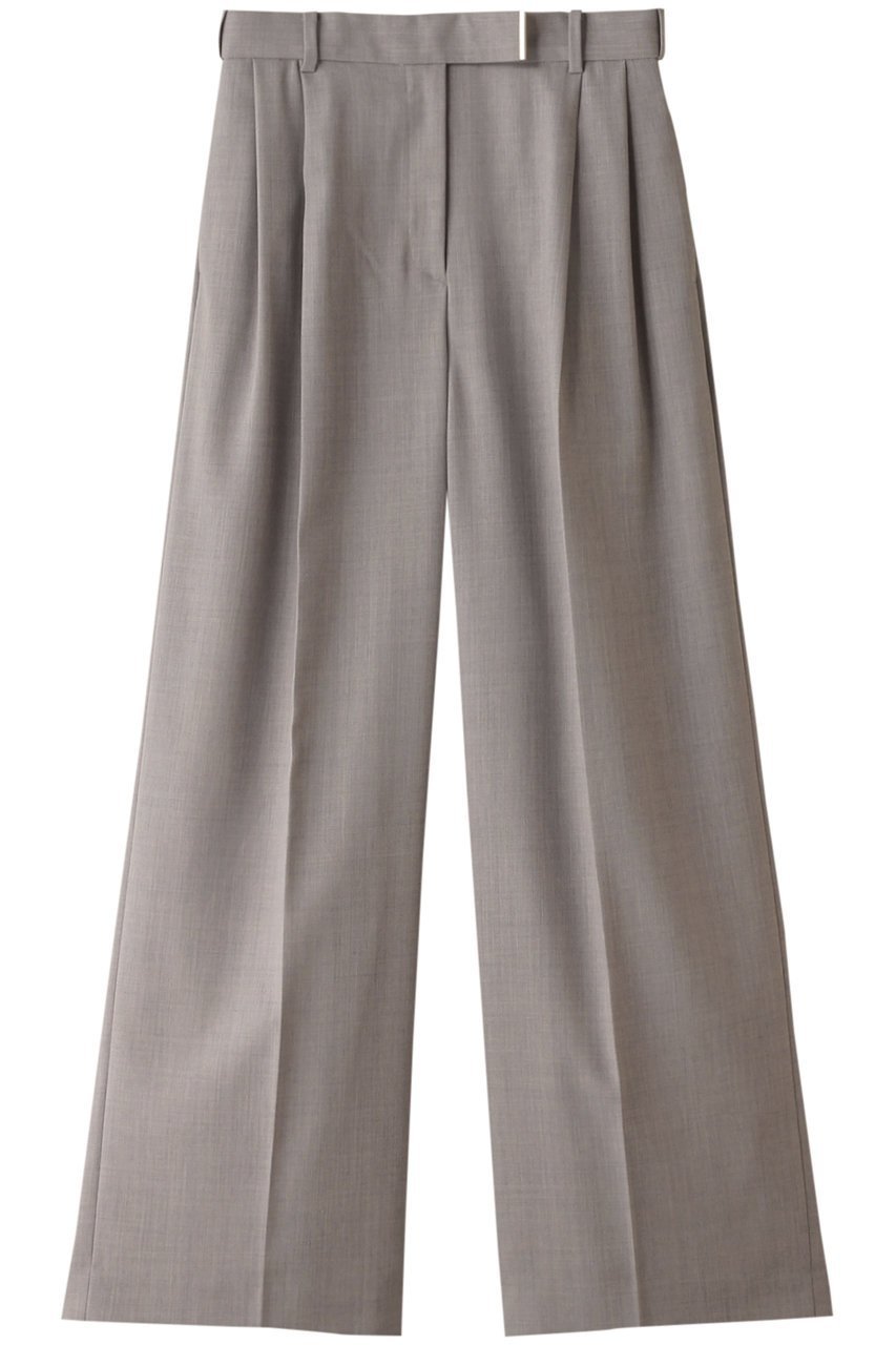 【エブール/ebure】の強撚ツイルクレープ ワイドパンツ インテリア・キッズ・メンズ・レディースファッション・服の通販 founy(ファニー) 　ファッション　Fashion　レディースファッション　Fashion for Women　パンツ　Pants & Trousers　ジャケット　Jacket, Outerwear　メタル　Metal, Metal Parts　ワイド　Wide, Wide Fit　定番　Standard, Basic Item　ライトグレー|ID: prp329100004144004 ipo3291000000036100209