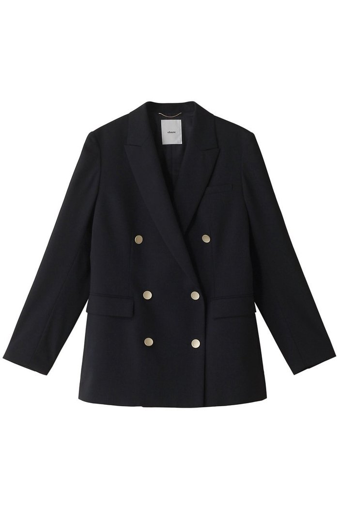 【エブール/ebure】の強撚ツイルクレープ 6釦ダブルジャケット インテリア・キッズ・メンズ・レディースファッション・服の通販 founy(ファニー) https://founy.com/ ファッション Fashion レディースファッション Fashion for Women アウター Coat / Outerwear Collection レディースジャケット・軽アウター Jackets シェイプ Shape, Slim Fit ジャケット Jacket, Outerwear ダブル Double, Double-Breasted マニッシュ Mannish, Boyish メタル Metal, Metal Parts |ID: prp329100004144005 ipo3291000000032924626
