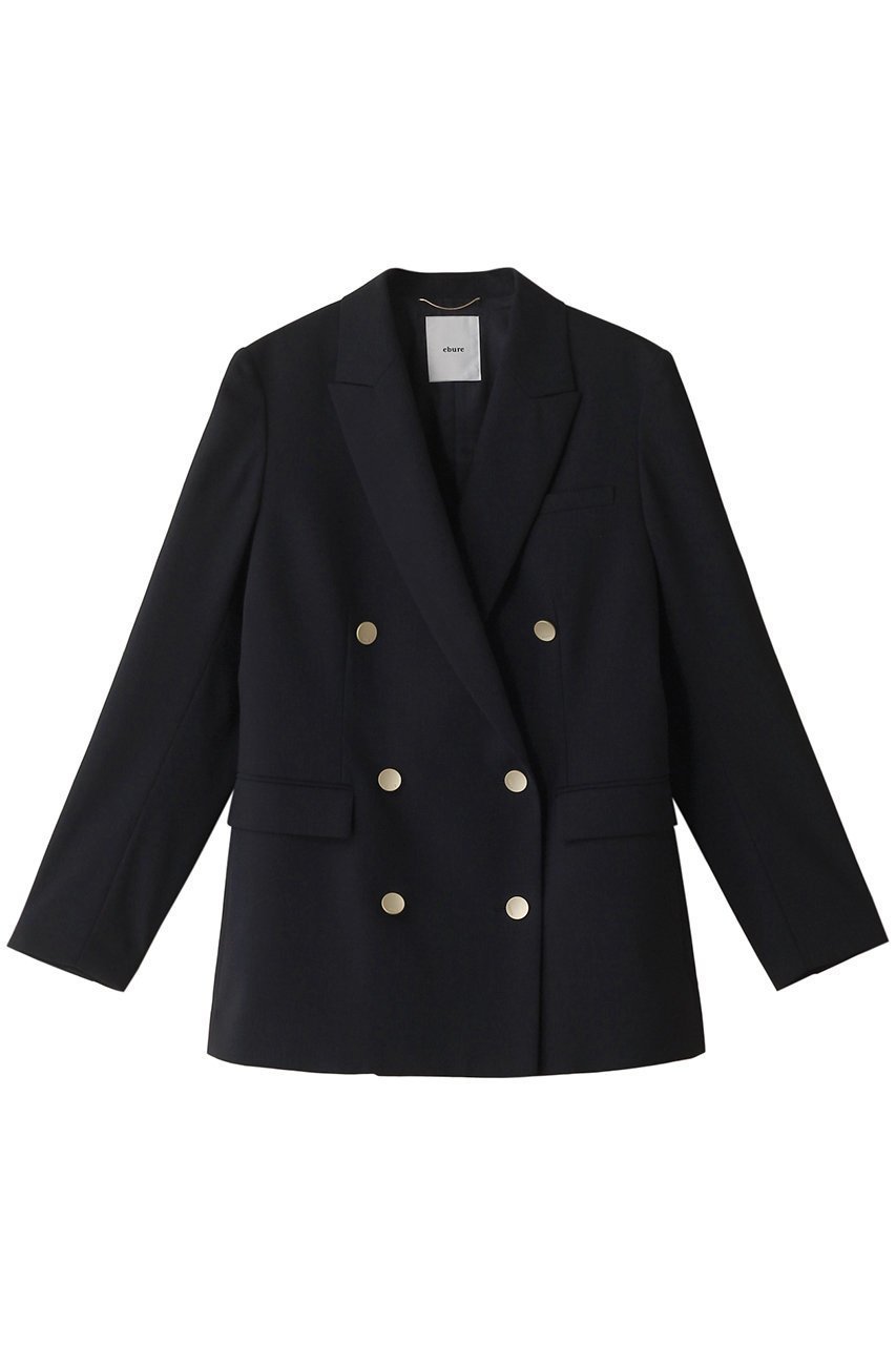 【エブール/ebure】の強撚ツイルクレープ 6釦ダブルジャケット 人気、トレンドファッション・服の通販 founy(ファニー) 　ファッション　Fashion　レディースファッション　Fashion for Women　アウター　Coat / Outerwear Collection　レディースジャケット・軽アウター　Jackets　シェイプ　Shape, Slim Fit　ジャケット　Jacket, Outerwear　ダブル　Double, Double-Breasted　マニッシュ　Mannish, Boyish　メタル　Metal, Metal Parts　 other-1|ID: prp329100004144005 ipo3291000000032924626