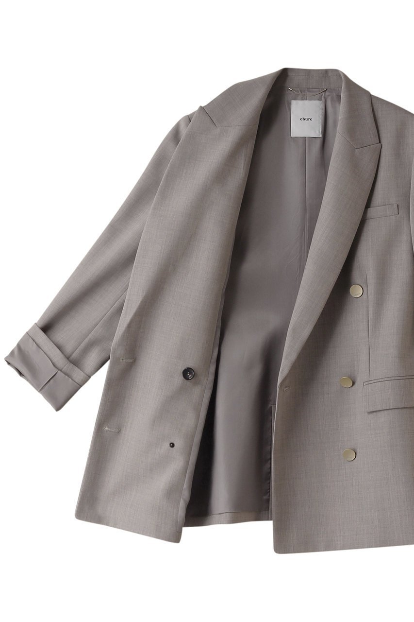 【エブール/ebure】の強撚ツイルクレープ 6釦ダブルジャケット 人気、トレンドファッション・服の通販 founy(ファニー) 　ファッション　Fashion　レディースファッション　Fashion for Women　アウター　Coat / Outerwear Collection　レディースジャケット・軽アウター　Jackets　シェイプ　Shape, Slim Fit　ジャケット　Jacket, Outerwear　ダブル　Double, Double-Breasted　マニッシュ　Mannish, Boyish　メタル　Metal, Metal Parts　定番　Standard, Basic Item　other-6|ID: prp329100004144005 ipo3291000000035654423