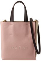 【マルニ/MARNI】のMUSEO SOFT MINI ハンドステッチロゴ2wayトートバッグ アンティークローズ×ペールピーチ|ID:prp329100004144014