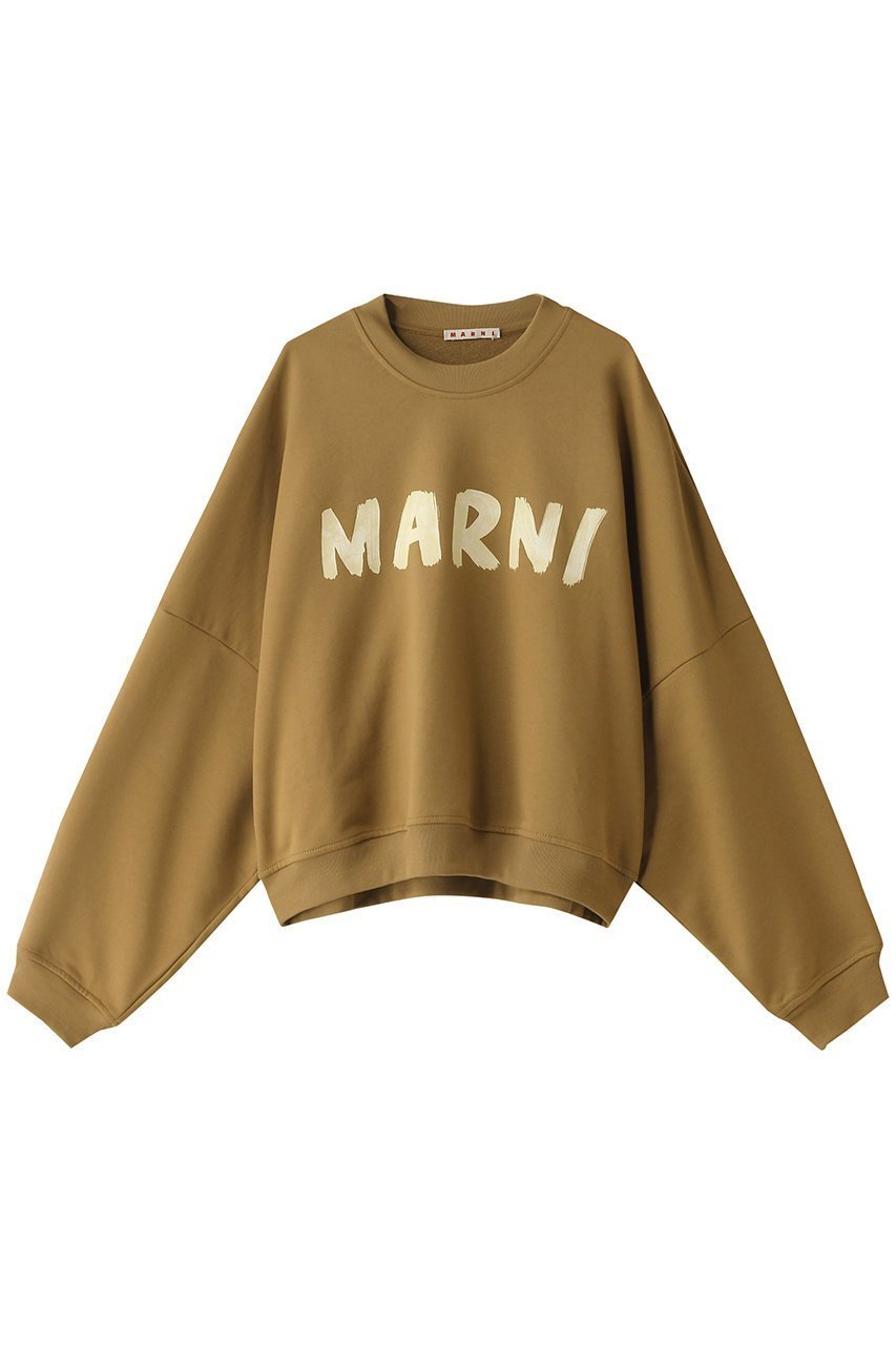 【マルニ/MARNI】のペイントロゴスウェット インテリア・キッズ・メンズ・レディースファッション・服の通販 founy(ファニー) 　ファッション　Fashion　レディースファッション　WOMEN　トップス・カットソー　Tops/Tshirt　シャツ/ブラウス　Shirts/Blouses　パーカ　Sweats　ロング / Tシャツ　T-Shirts　スウェット　Sweat　カットソー　Cut and Sewn　ショート　Short　スウェット　Sweat　スリーブ　Sleeve　バランス　Balance　ロング　Long　NEW・新作・新着・新入荷　New Arrivals　オリーブ|ID: prp329100004144018 ipo3291000000028464002