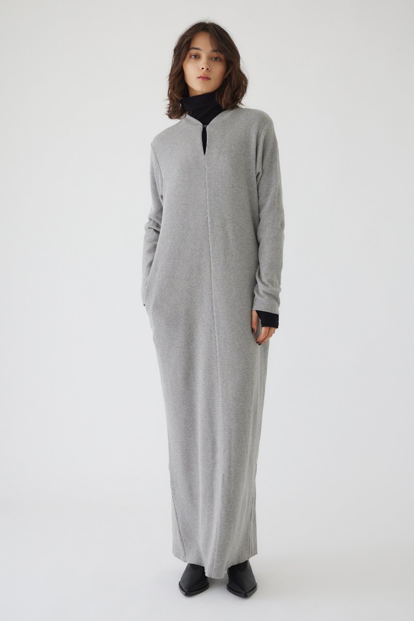 【リムアーク/RIM.ARK】のI line thermal OP/ワンピース インテリア・キッズ・メンズ・レディースファッション・服の通販 founy(ファニー) 　ファッション　Fashion　レディースファッション　WOMEN　ワンピース　Dress　チュニック　Tunic　チュニック　Tunic　マキシ　Maxi　リラックス　Relax　ロング　Long　グレー|ID: prp329100004145822 ipo3291000000032376849