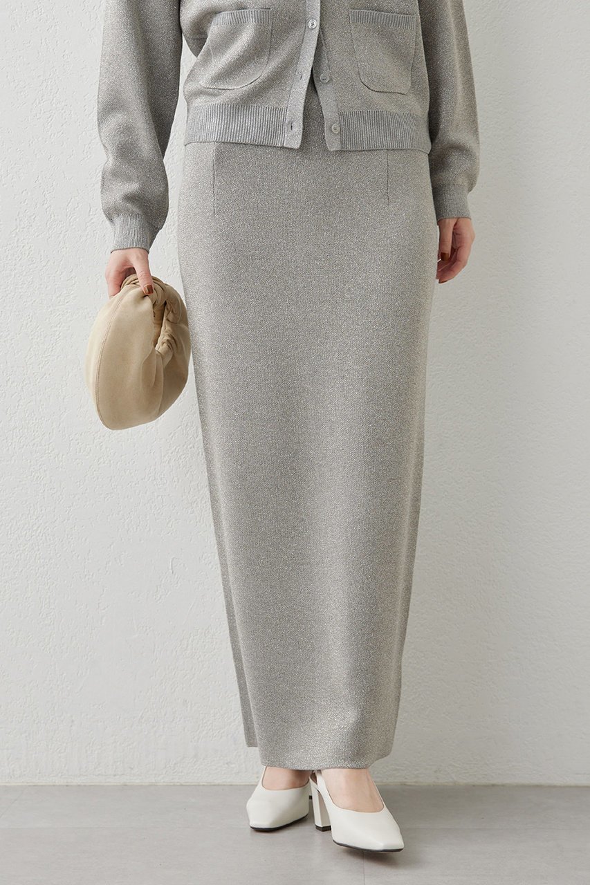 【ガリャルダガランテ/GALLARDAGALANTE】のラメニットスカート 人気、トレンドファッション・服の通販 founy(ファニー) 　ファッション　Fashion　レディースファッション　Fashion for Women　スカート　Skirts　ロングスカート　Long Skirts / Maxi & Midi Skirts　おすすめ　Recommended / Our Picks　スリット　Slit, Slit Detail　セットアップ　Set-Up, Coordinated Outfit　ロング　Long, Long-Length　エレガント 上品　Elegant　楽ちん　Easy Fit, Comfortable　other-6|ID: prp329100004145867 ipo3291000000035424320