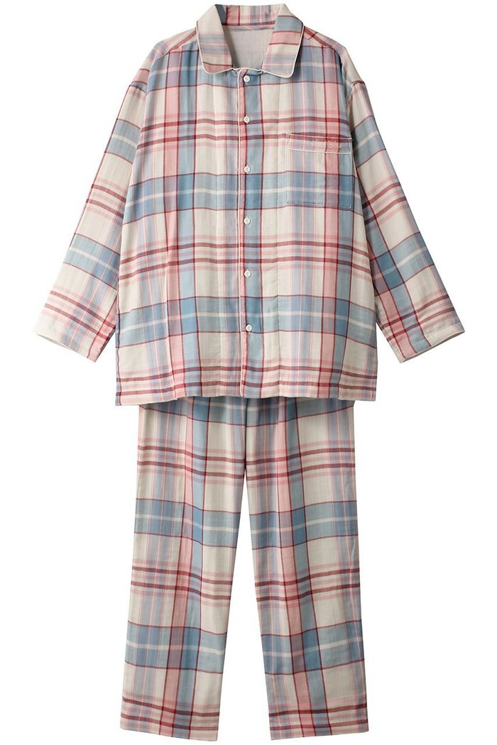 【キッドブルー/KID BLUE】の【UNISEX】24トリプルガーゼチェックパジャマ インテリア・キッズ・メンズ・レディースファッション・服の通販 founy(ファニー) https://founy.com/ ファッション Fashion レディースファッション Fashion for Women ユニセックス Unisex, Genderless チェック Check, Plaid, Tartan トリプル Triple, Three Layers パイピング Piping, Trim Design パジャマ Pajamas, Sleepwear ポケット Pocket, Pocket Detail 秋 Autumn |ID: prp329100004145874 ipo3291000000035053556