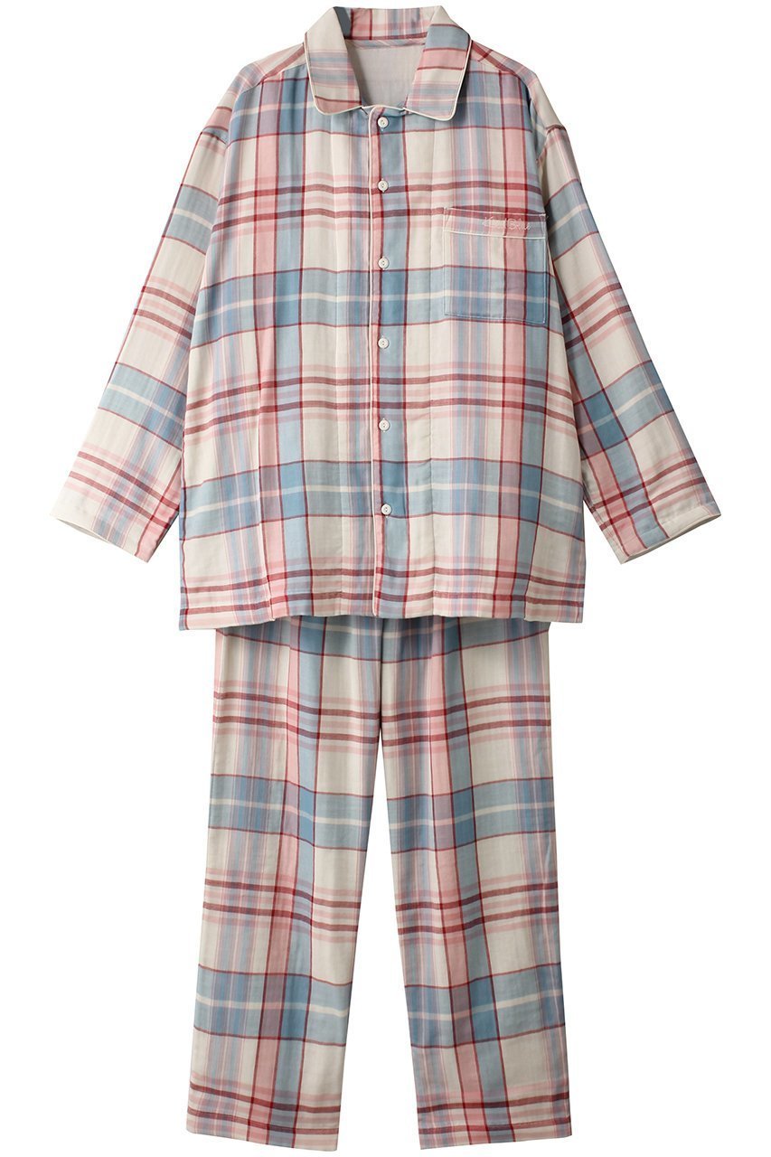 【キッドブルー/KID BLUE】の【UNISEX】24トリプルガーゼチェックパジャマ 人気、トレンドファッション・服の通販 founy(ファニー) 　ファッション　Fashion　レディースファッション　Fashion for Women　ユニセックス　Unisex, Genderless　チェック　Check, Plaid, Tartan　トリプル　Triple, Three Layers　パイピング　Piping, Trim Design　パジャマ　Pajamas, Sleepwear　ポケット　Pocket, Pocket Detail　秋　Autumn　 other-1|ID: prp329100004145874 ipo3291000000035053556