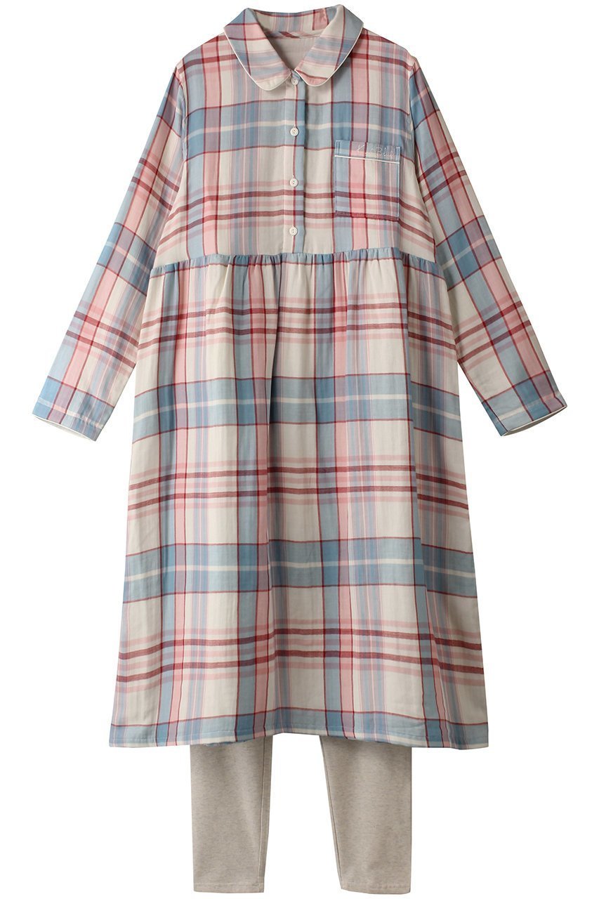 【キッドブルー/KID BLUE】の24トリプルガーゼチェックナイティ(スパッツつき) 人気、トレンドファッション・服の通販 founy(ファニー) ファッション Fashion レディースファッション Fashion for Women トップス・カットソー Cut & Sew Tops ギャザー Gathered, Ruffled チェック Check, Plaid, Tartan トリプル Triple, Three Layers パイピング Piping, Trim Design パジャマ Pajamas, Sleepwear ポケット Pocket, Pocket Detail 再入荷 Restock / Back in Stock 秋 Autumn other-1|ID: prp329100004145875 ipo3291000000034874962