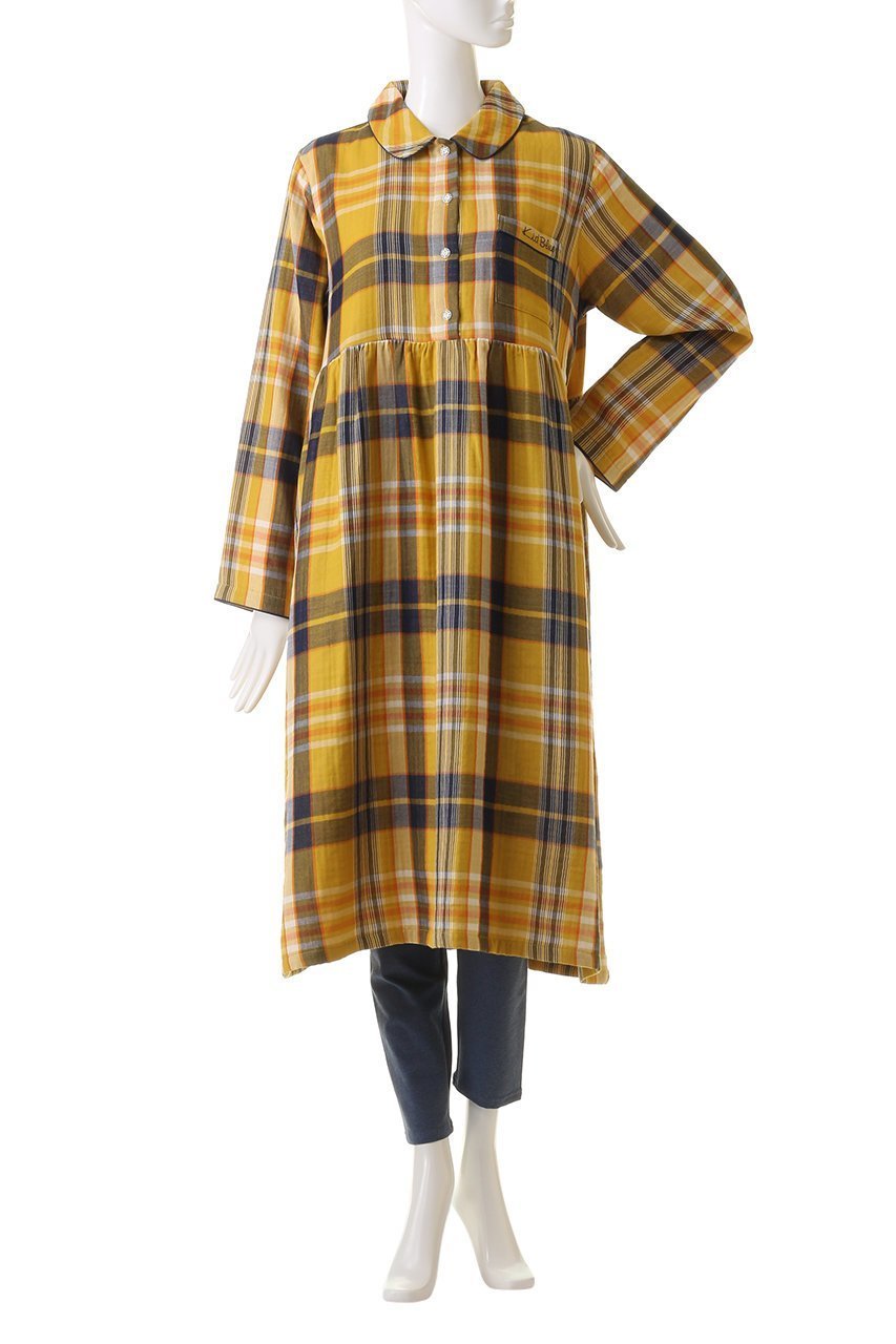 【キッドブルー/KID BLUE】の24トリプルガーゼチェックナイティ(スパッツつき) 人気、トレンドファッション・服の通販 founy(ファニー) ファッション Fashion レディースファッション Fashion for Women トップス・カットソー Cut & Sew Tops ギャザー Gathered, Ruffled チェック Check, Plaid, Tartan トリプル Triple, Three Layers パイピング Piping, Trim Design パジャマ Pajamas, Sleepwear ポケット Pocket, Pocket Detail 再入荷 Restock / Back in Stock 秋 Autumn other-2|ID: prp329100004145875 ipo3291000000034874965