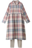 【キッドブルー/KID BLUE】の24トリプルガーゼチェックナイティ(スパッツつき) 人気、トレンドファッション・服の通販 founy(ファニー) ファッション Fashion レディースファッション Fashion for Women トップス・カットソー Cut & Sew Tops ギャザー Gathered, Ruffled チェック Check, Plaid, Tartan トリプル Triple, Three Layers パイピング Piping, Trim Design パジャマ Pajamas, Sleepwear ポケット Pocket, Pocket Detail 再入荷 Restock / Back in Stock 秋 Autumn |ID:prp329100004145875