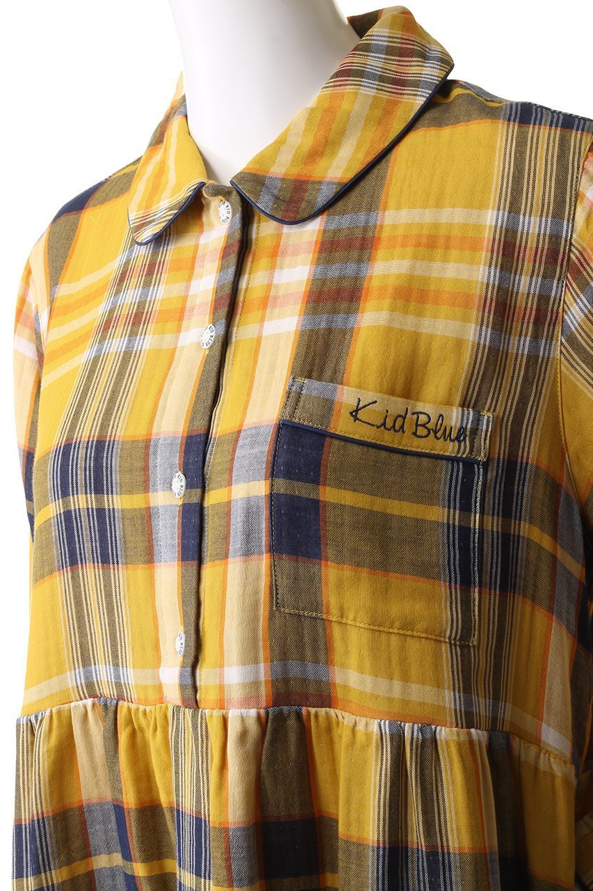 【キッドブルー/KID BLUE】の24トリプルガーゼチェックナイティ(スパッツつき) 人気、トレンドファッション・服の通販 founy(ファニー) 　ファッション　Fashion　レディースファッション　Fashion for Women　トップス・カットソー　Cut & Sew Tops　ギャザー　Gathered, Ruffled　チェック　Check, Plaid, Tartan　トリプル　Triple, Three Layers　パイピング　Piping, Trim Design　パジャマ　Pajamas, Sleepwear　ポケット　Pocket, Pocket Detail　再入荷　Restock / Back in Stock　秋　Autumn　other-5|ID: prp329100004145875 ipo3291000000035364154